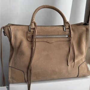 Rebecca Minkoff Suede Leather Tote Bag – Neutral Taupe